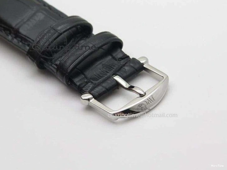 MIROTIME 0420 Portofino Chrono SS Black Dial on Black Leather Strap A Refined 7390